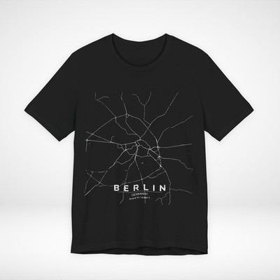 Berlin Germany Train Map T-Shirt Minimalist Rail Network Graphic Tee Streetwear