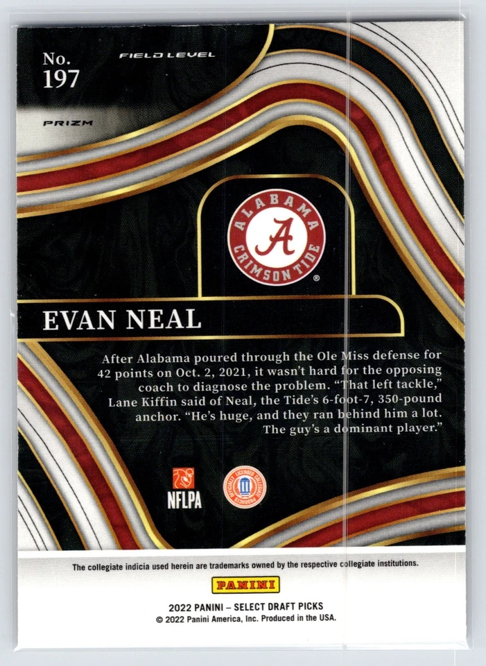 Evan Neal 2022 Select Draft Picks gold Lazer - Image 2 of 2