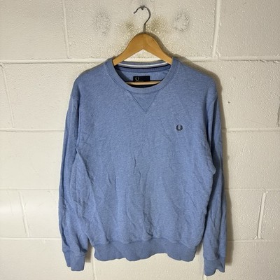 Fred Perry Sweatshirt Mens Large Blue Terrace Retro Mods Casuals Crewneck Jumper