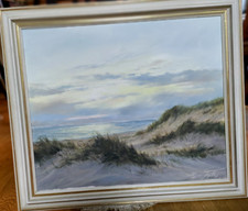 Edgar Freyberg Ölgemälde   am Strand in den Dünen