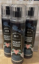 3 Bath  Body Works  Wicked Vanilla Woods  Fragrance Mist 8oz New Set Lot