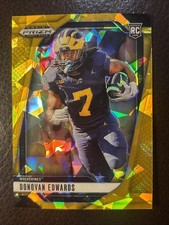 🔥Donovan Edwards GOLD ICE 2025 Prizm Draft Picks Michigan RC  Dolphins Rookie🔥