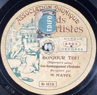Mayol: Hallo du / Das Mädchen an ihre Mutter SELTENE PLATTE 78 RPM 11'' APGA 1178/80