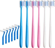V-Shaped Orthodontic Toothbrush for Braces, Soft Bristles, 6 Count, with...