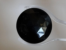 Round Faceted Jewels- German Made- Black- Multiple Sizes- Stained Glass and Lead