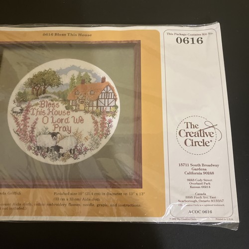 Cross stitch Creative Circle Bless This House O Lord Vtg 1989 0616 NEW - Picture 5 of 7