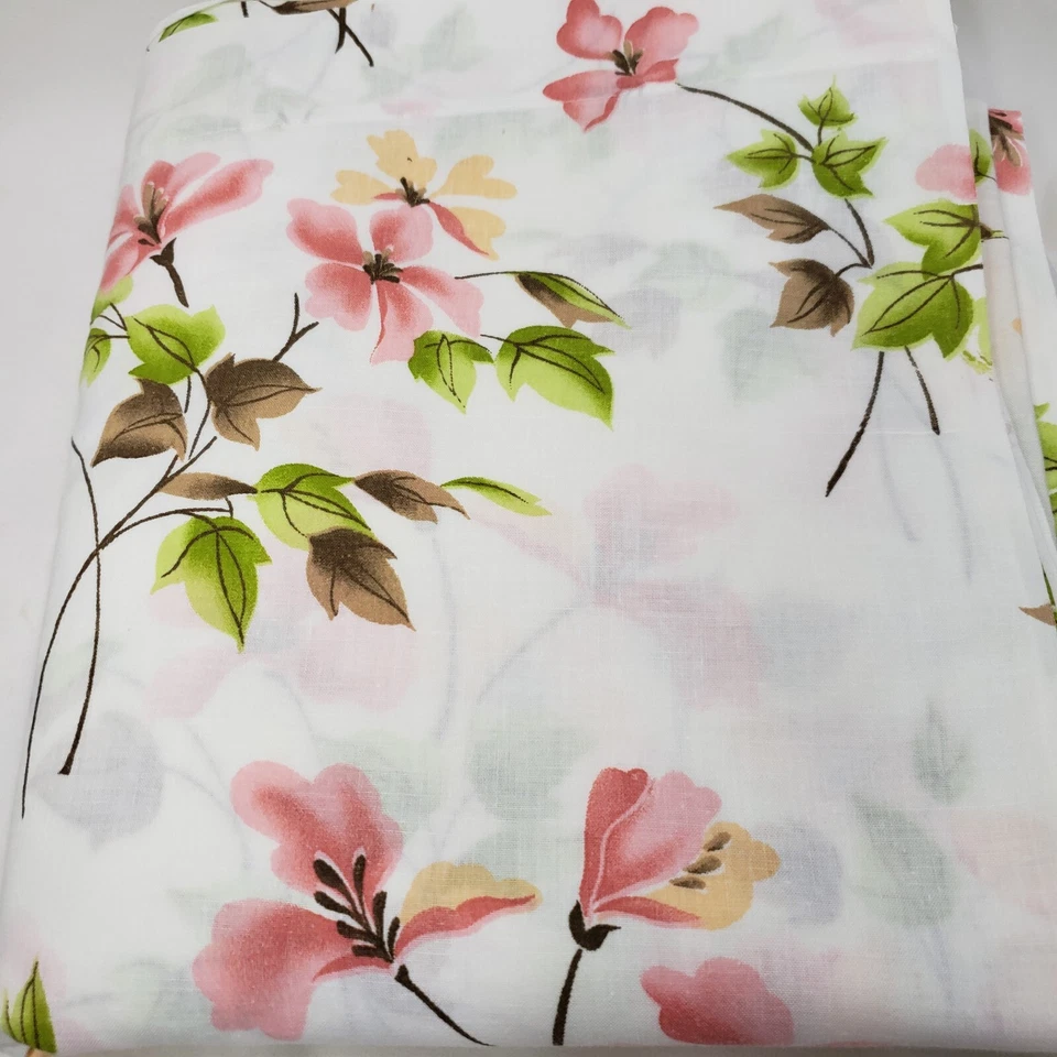 De Colección Sears Sábana Plana Completa Floral Muselina Algodón EE. UU. Cottagecore Ropa de Cama Retro Años 80 Foto 3 de 4