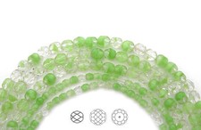 Czech Fire Polished Round Faceted Glass Beads Crystal Light Green Givre 4mm 6mm