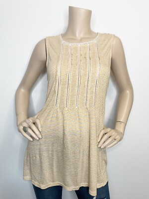 Akemi + Kin Anthropologie Small Striped Tank Top Sleeveless Shirt Swing New
