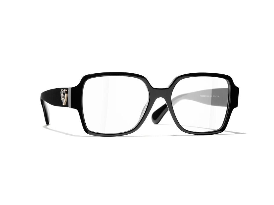 Chanel CH3438 C. 501 Black with Gold Heart Logo Optical Chanel CH3438 C. 501 Black with Gold Heart Logo Optical