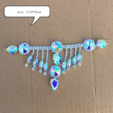 1PC Crystal Rhinestone Applique Trim Costume Wedding Dance Dress Motif Sew On