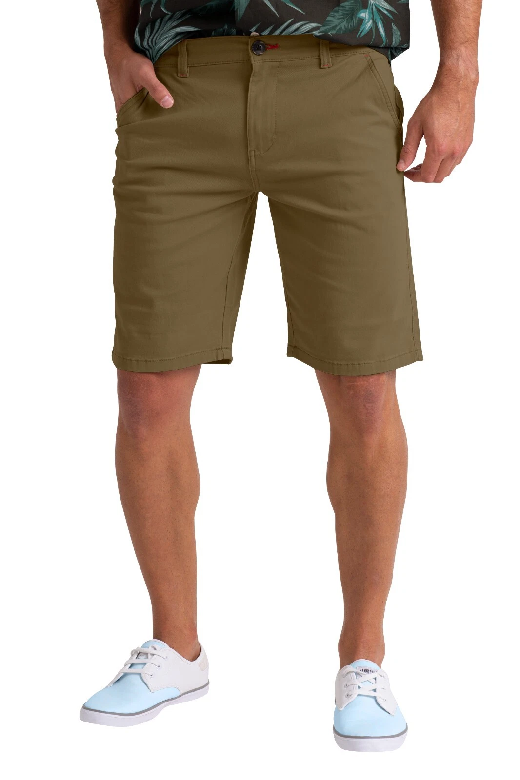 Mens Relaxed Chino Stretch Classic-fit Cotton Summer Beach Lightweight Half Pant
