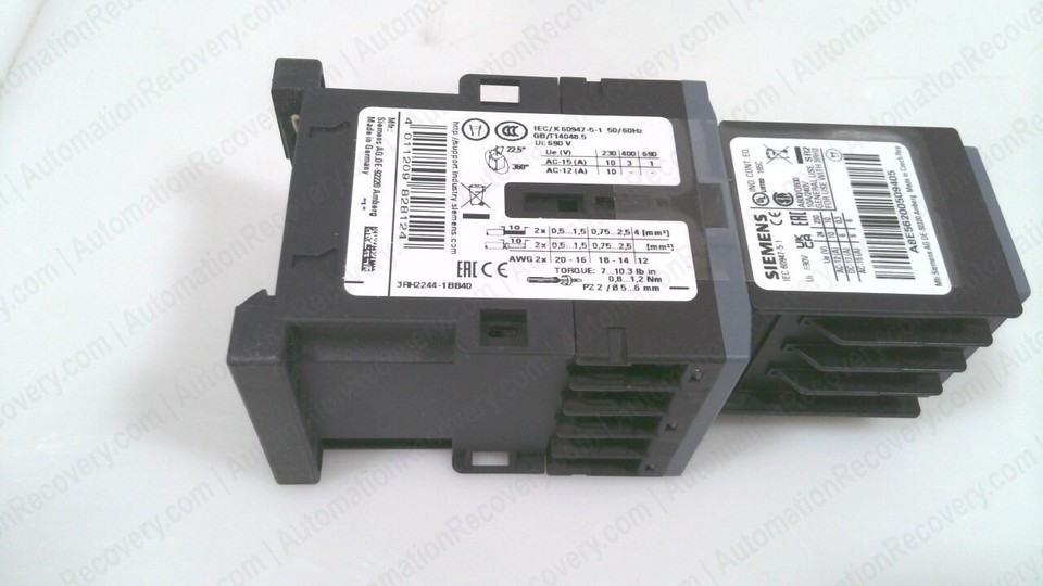 SIEMENS 3RH22441BB40, SIRIUS AUXILIARY CONTACTOR RELAY, NEW 330684