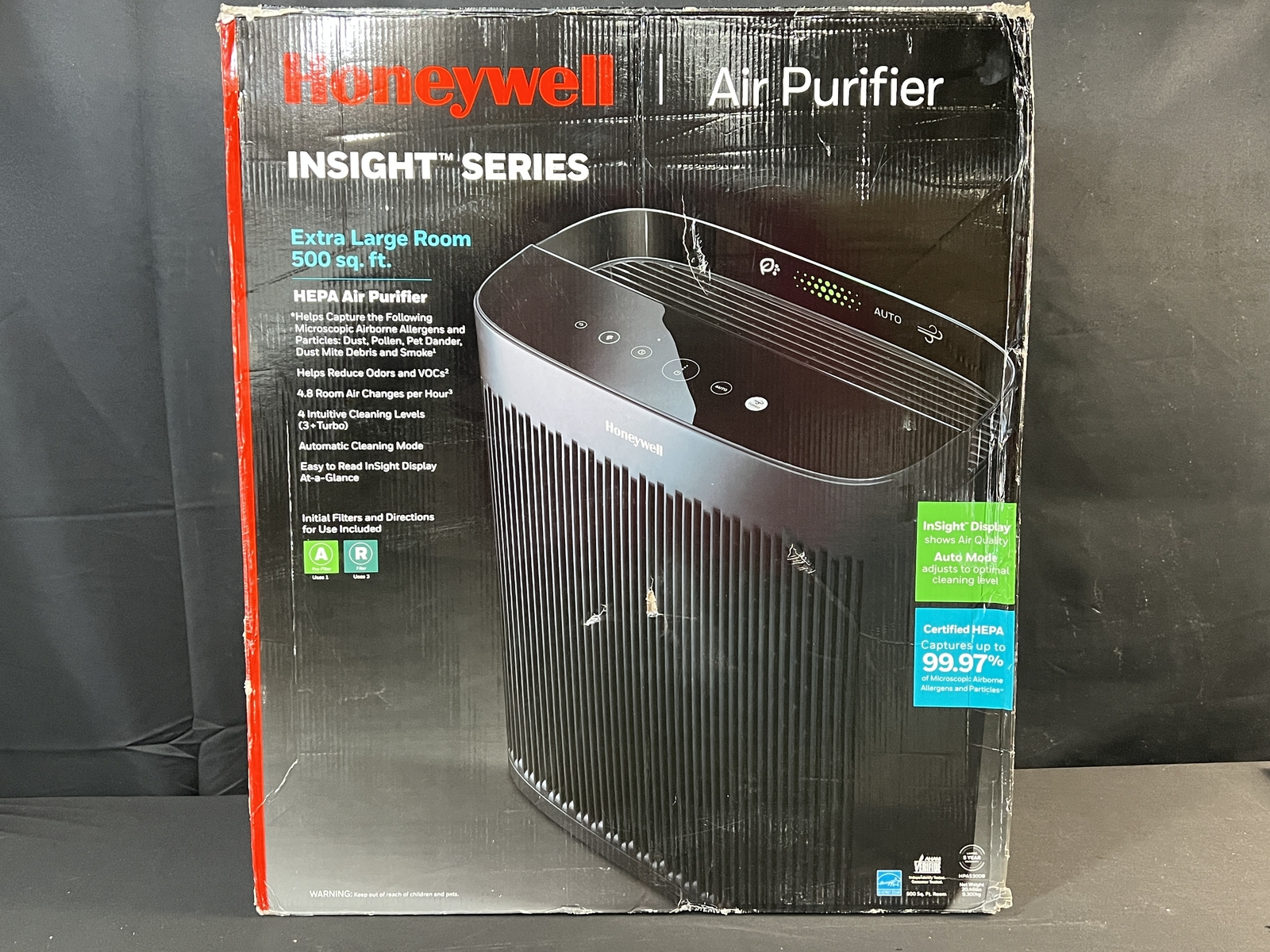 Honeywell HPA5300B InSight HEPA Air Purifier ExtraLarge Rooms 500 sq