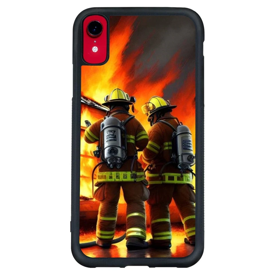 Funda híbrida para iPhone SE4 16E 12 13 14 15 16 Pro Max bombero héroes bombero Foto 3 de 4