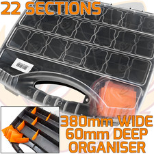 DIY Organiser 22 Compartment Parts Storage Nails Screws Carry Case Tool Box