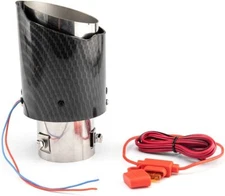 Car Modified LED Luminous Muffler Tip Tail Pipe Carbon Fiber Curved Universal