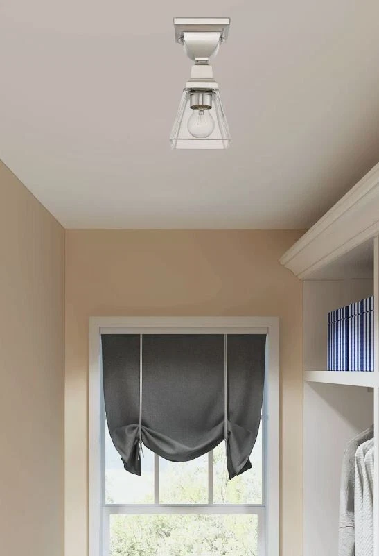 NEW Livex Lighting 45562 Mission 1 Light 5"W Semi-Flush Ceiling Chrome 45562-05 - Image 3 of 3