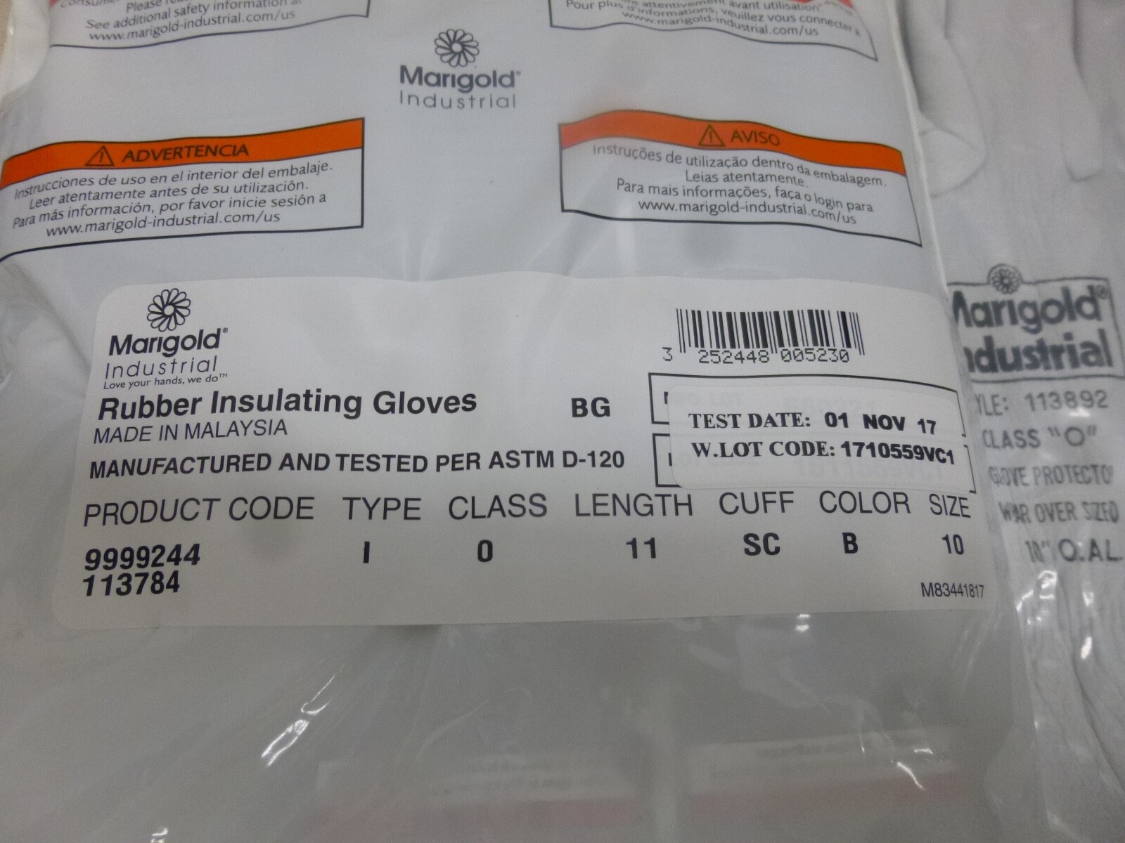 NEW MARIGOLD Electrical Gloves, Leather, Black, 10, CL0B11"KIT, Black eBay