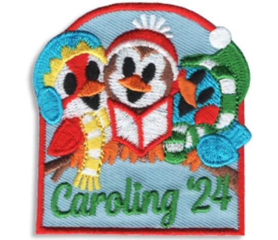 Girl Boy Cub Christmas CAROLING 2024 Fun Patches Badges SCOUTS GUIDES Birds
