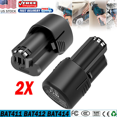2X 12V Lithium-ion Battery For Bosch BAT411 BAT412