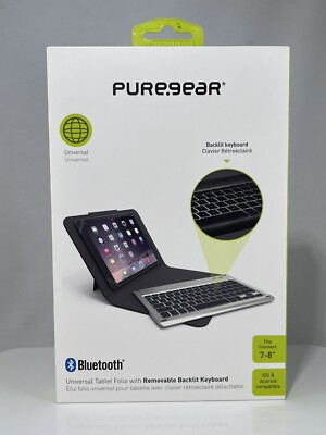 PureGear Universal Bluetooth Backlit Keyboard & Case - 7-8'' Tablet, Kindle, Ipad