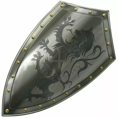 Shield medieval functional dragon warrior knight templar fully armor handmade