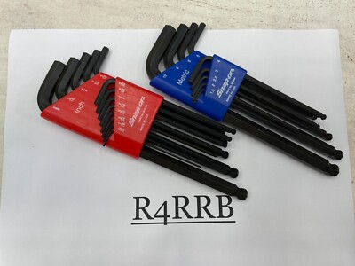 #ad #ad Snap on Tools NEW 24pc Metric amp; SAE L Shaped Ball Hex Wrench Sets BHM9A BHS13A $129.95