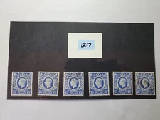 GB 6 x KGVI 1942 10/- TEN SHILLING ULTRAMARINE, SG478b Used #1217