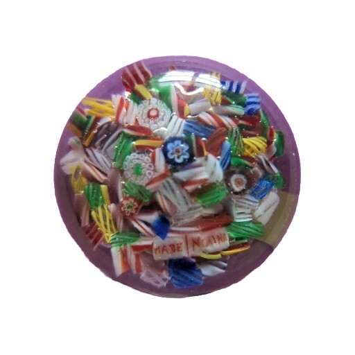 Rare Chinese Scramble Paperweight with "MADE IN CHINA" Signature Canes