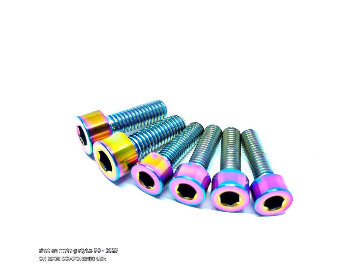 Oil Slick Mtb Stem Bolts Titanium Cap Oil Slick Headset Cap