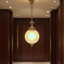 Art Deco Ceiling Light Pendant Lamp "GOLDEN GLOBE" Brass Lamp