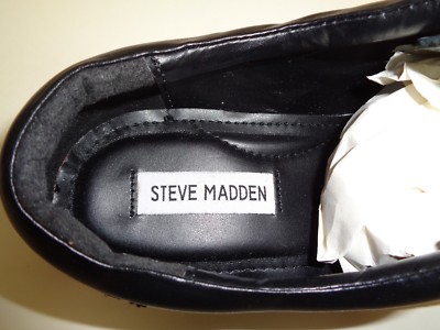Steve Madden Size 8 JIMINY Black Leather Lace Up Oxfords New  display picture 2