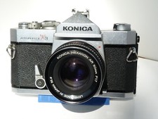 VINTAGE Konica Autoreflex T3 Chrome SLR Camera, Hexanon AR 50/1.7 Lens - READ