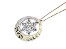 FROZEN LET IT GO SNOWFLAKE PENDANT NECKLACE ELSA ANNA INTRICATE HIGH QUALITY