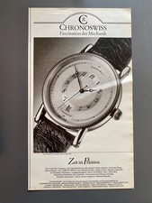 Chronoswiss Chronometer Chronograph Original 1992 Vintage Werbung Reklame #2