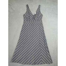 J. Crew Womens Size 6 Midi Sleeveless V-Neck Dress Stripes