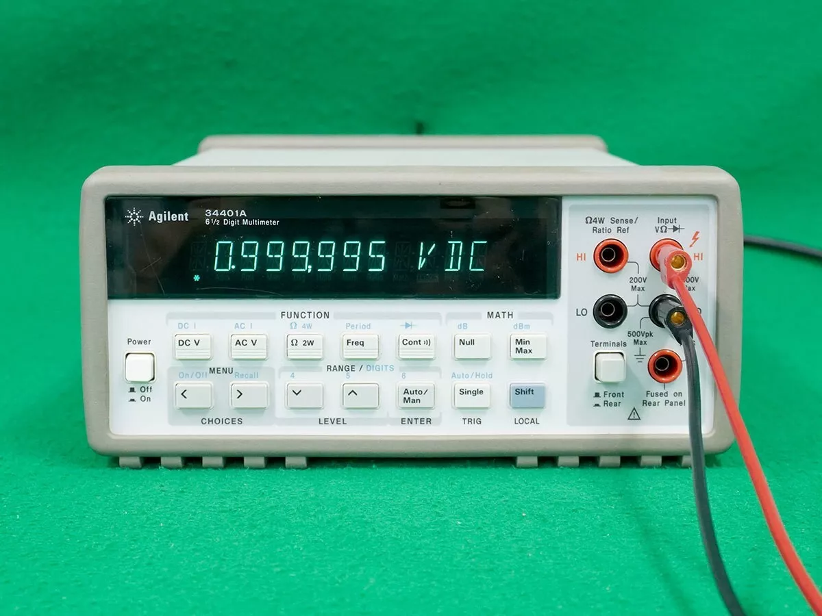 HP / Agilent 34401A Used Digital Multimeter 6½ Digit Tested & Spot-on + Leads
