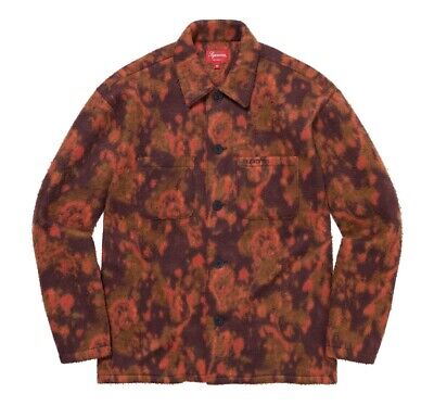 Supreme Paisley Fleece Shirt Red Button Up Fall Winter 2021 FW21 Size  Medium | eBay