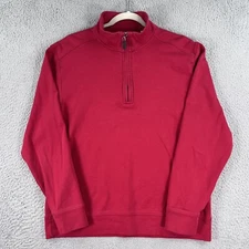 Tommy Bahama 1/4 Zip Pullover Mens Medium Red 100% Pima Cotton Windbreaker