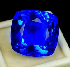 10 Ct  Extremely Rare Natural Blue Tanzanite Cushion Certified Loose Gemstone