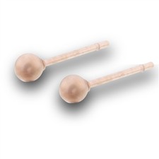 3mm Brush Ball Stud Rose Gold Plated Classic Plain Round Stud Earrings