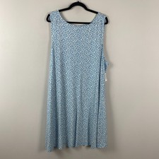 Old Navy Sleeveless Mini Swing Dress Size 3X Blue Ditsy Floral Stretch