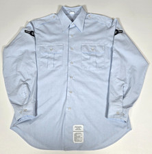 USAF Men s Long Sleeve Uniform Dress Shirt Size 16/35 Military Blue 1550 A1C E3