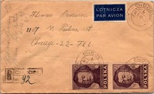 BH GOLDPATH: Poland cover 1948 to USA airmail registered BH012_P33