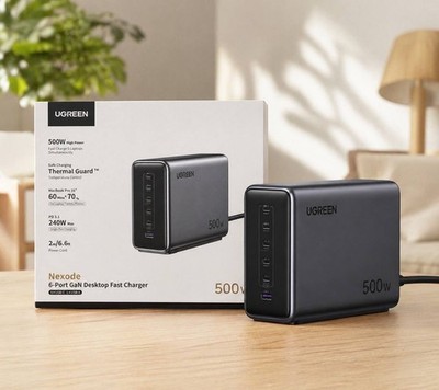 UGREEN Nexode 500W GaN Desktop Charger   6 Ports, PD 3.1 240W, Fast Charging Sta