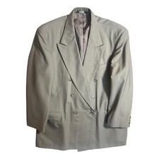Haggar 44R Gray Pinstripe Double-Breasted Blazer Sport Coat