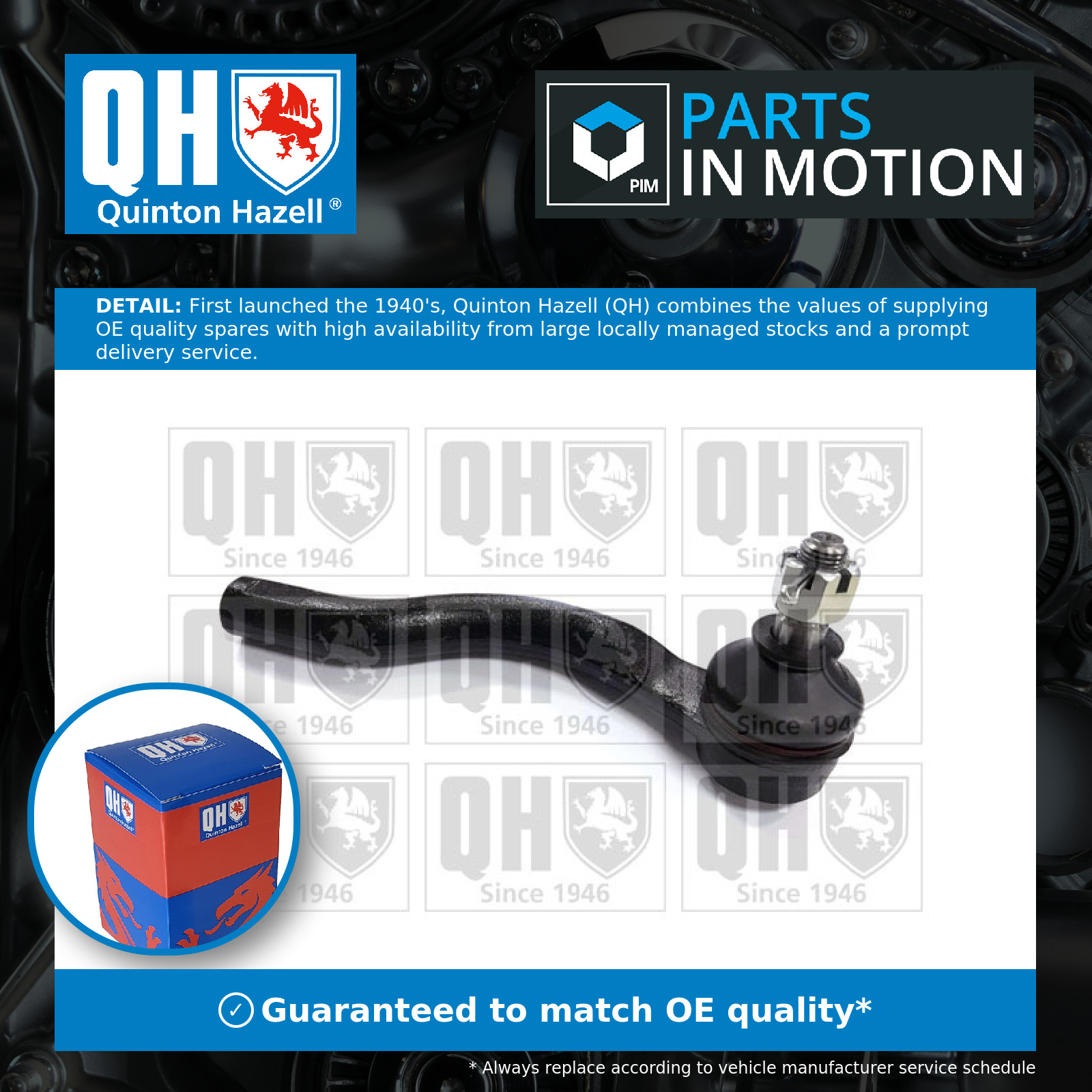 Tie / Track Rod End Left QR3669S Quinton Hazell Joint 4422A037 Quality New