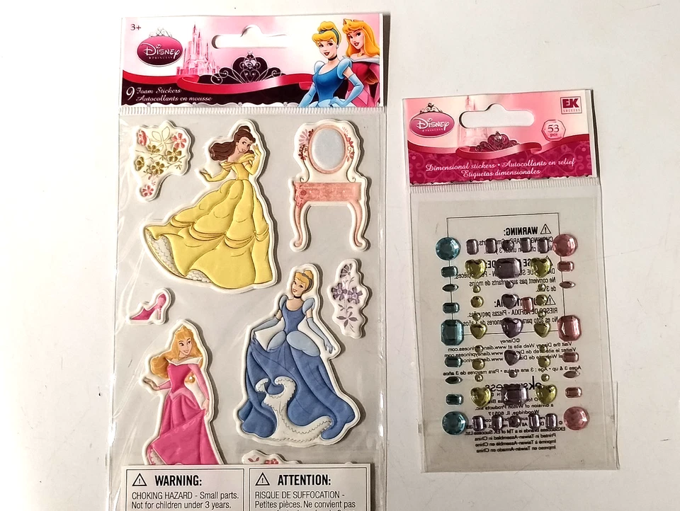 Disney Princess  Scrapbook Sticker Lot  Ariel Belle Snow White Cinderella + more - Image 4 of 4