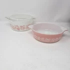 Pyrex Pink Gooseberry Gooseberries 471 472 Casserole Dish With 1 Lid  Estate